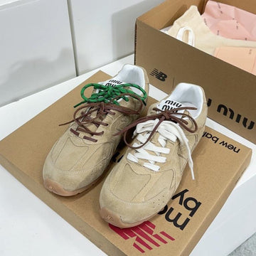 Miu Balance 530 Sl Sneaker Light Brown Suede