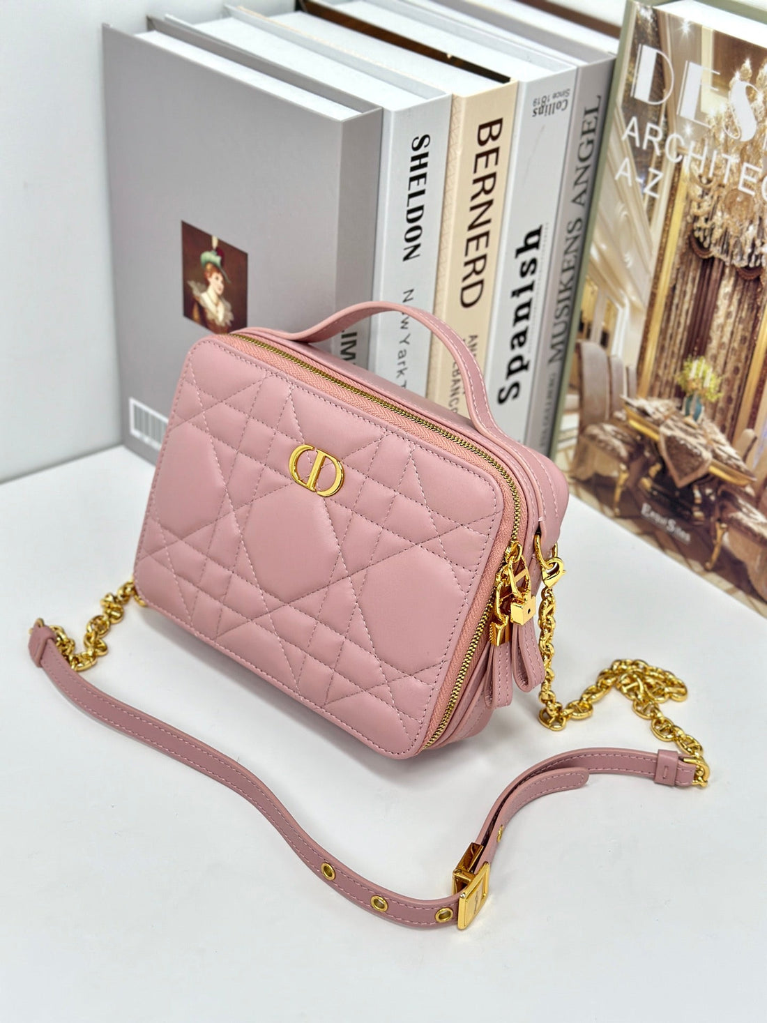 Caro Box 19 In Light Pink Calfskin