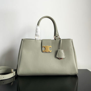 Triomphe 37 Soft Calfskin Handbag Eicru Beige