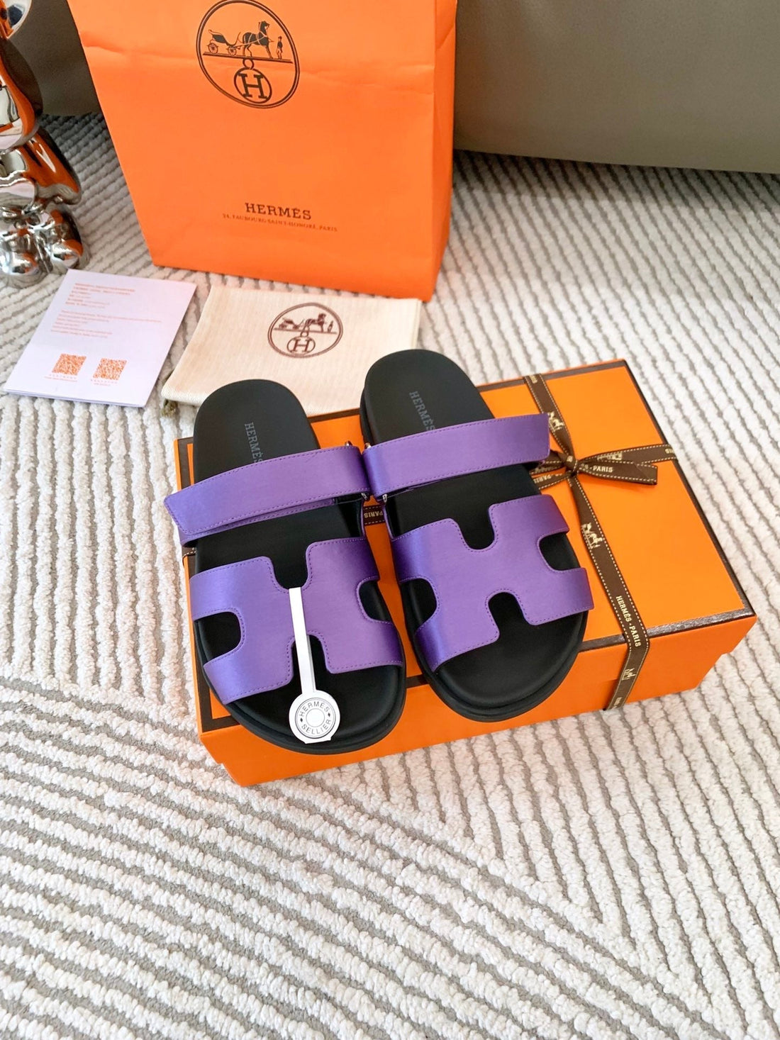 Hm Chypre Sandal Purple Lambskin 963505