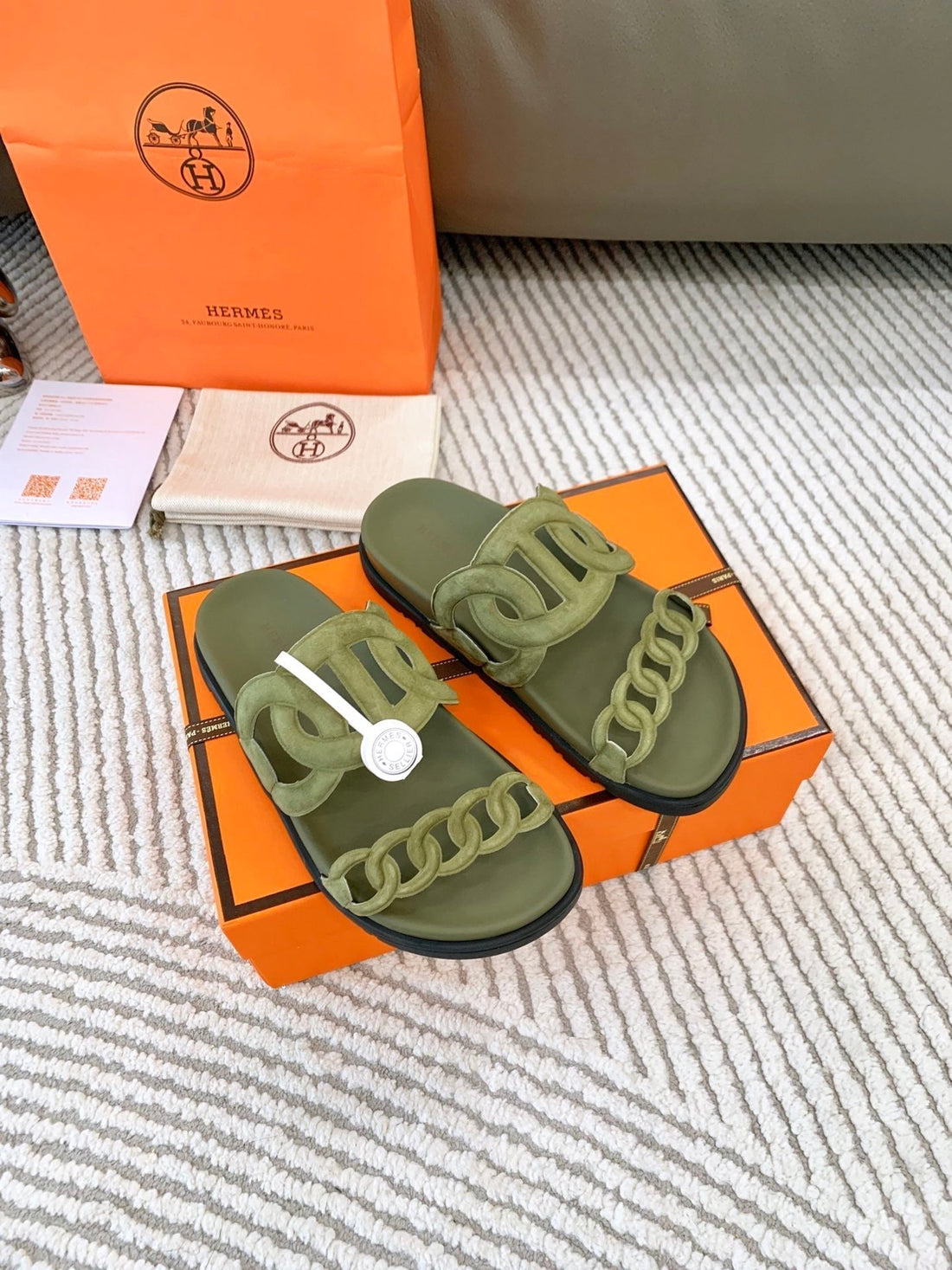Hm Extra Sandal Khaki Green Suede 963522