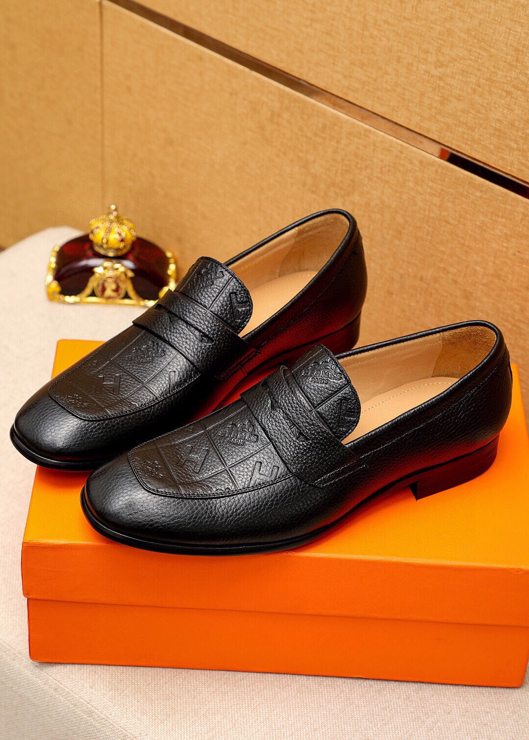 Hm Handpainted Loafer Black Calfskin