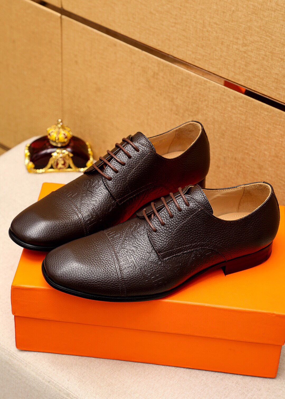 Hm Bally Scrivani Handpainted Pecan Calfskin