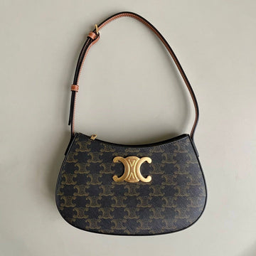 Triomphe 22 Black Pattern Calfskin