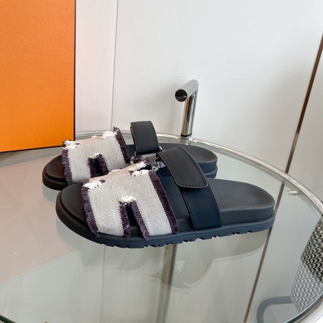 Chypre Techno Sandal Black Leather
