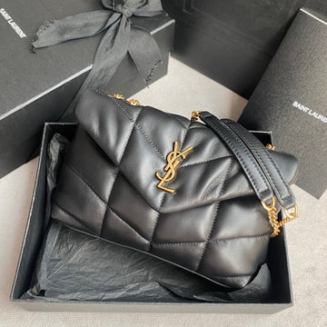 Loulou Mini 23 Black Quilted Gold Hardware