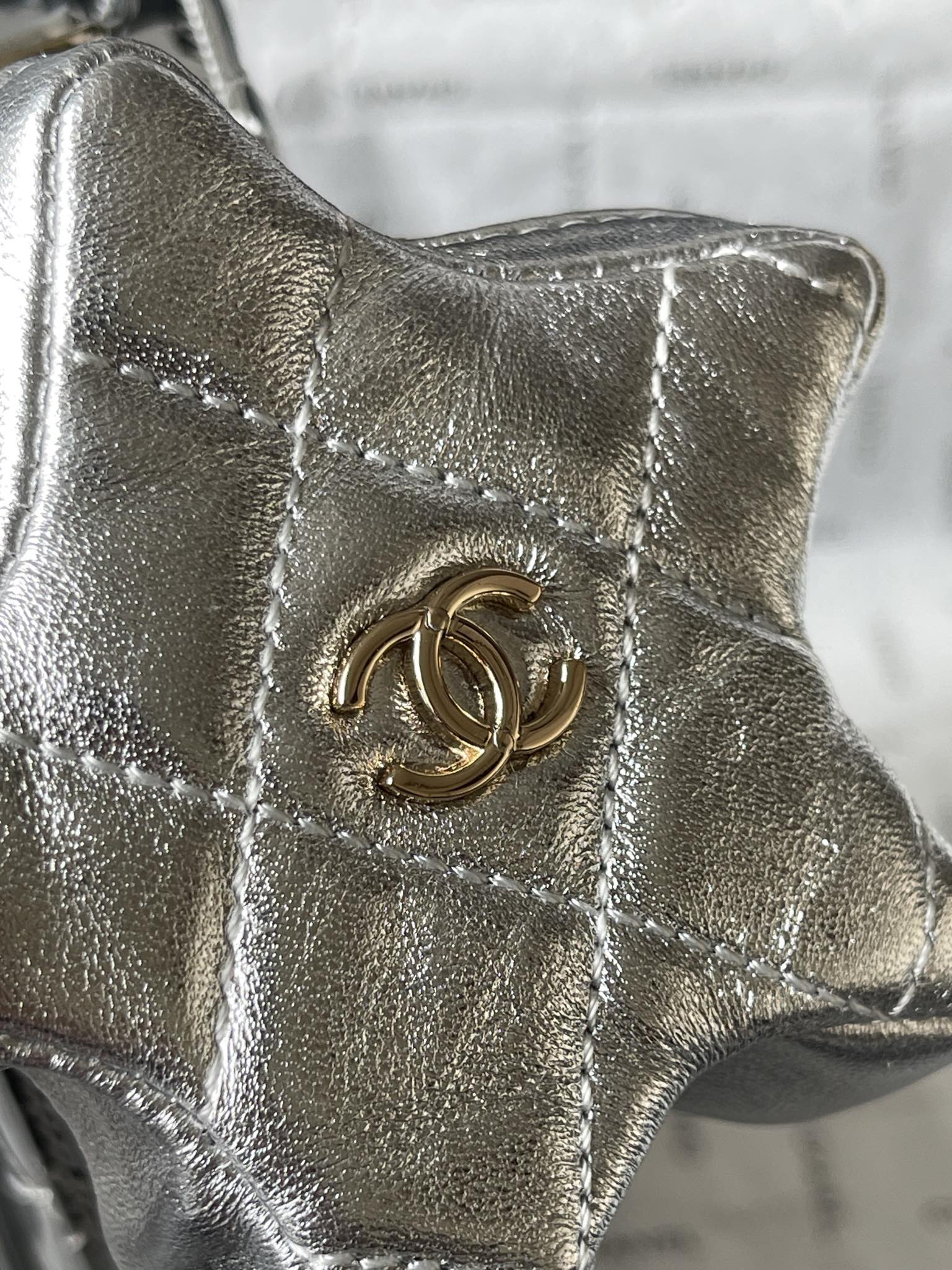 CC MINI 19 FLAP BAG IN SILVER METALLIC CALFSKIN Bags Bible