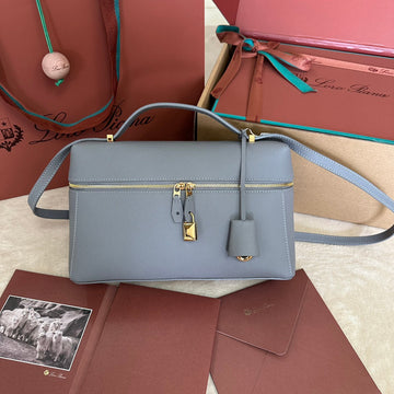 Extra Bag L27 In Cool Gray Smooth Calfskin With Gold Hardware
