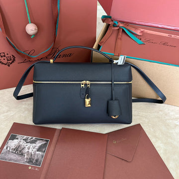 Extra Bag L27 In Black Grained Calfskin With Gold Hardware