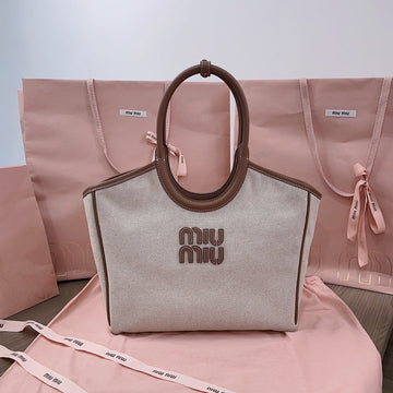 Miu Ivy Canvas 28CM Tote Bag