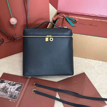 Extra Pocket Backpack L23.5 In Black Calfskin With Gold Hardware