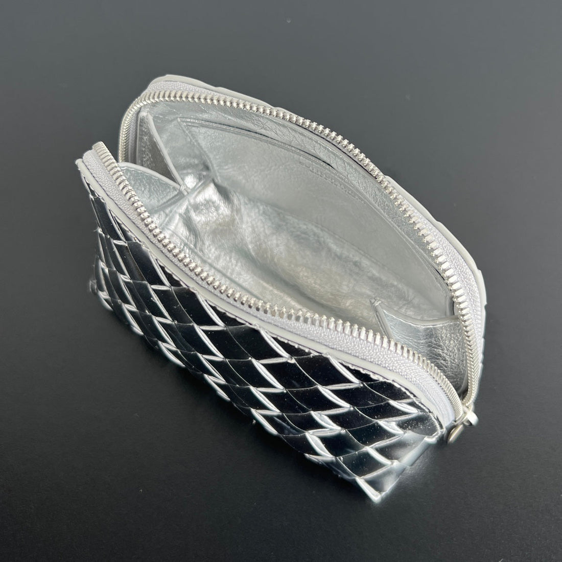 Intrecciato 16 Bag In Silver Lambskin