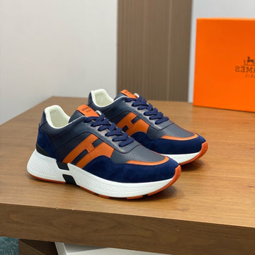 Hm Hogan Sneaker Navy Calfskin And Suede