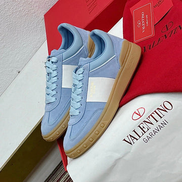 Upvillage Low Top Sneaker In Electric Blue Suede