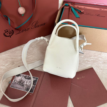 Micro Bale Bag In White Calfskin