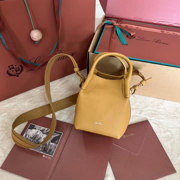 Micro Bale Bag In Mustard Yellow Calfskin