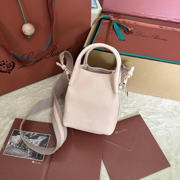 Micro Bale Bag In Pale Pink Calfskin