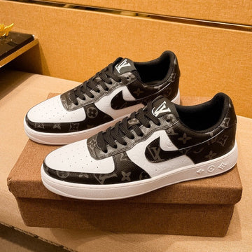 LV Air Force 1 Sneaker Black Mix White Monogram