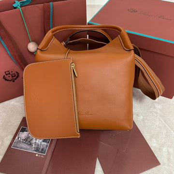 Large 36 Bale Bag In Bronze Brown Calfskin