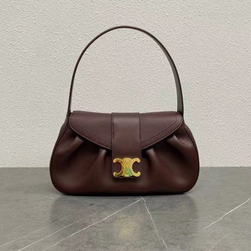 Celine Polly Bag 33CM Burgundy Calfskin Ghw