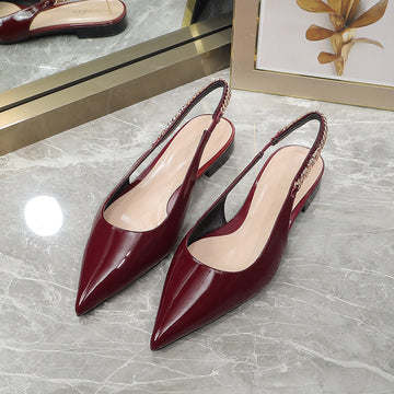 GG Signoria Slingback Flat Red Wine