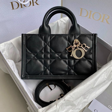 Mini Book Tote 21 Black Maccrocannage Calfskin