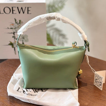 Loe Luna Hobo 20 Bag In Green Mint Calfskin