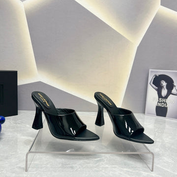 Sl Goldie Mules Black Polished Calfskin