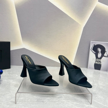 Sl Goldie Mules Black Satin