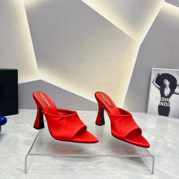 Sl Goldie Mules Red Satin