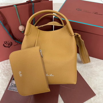 Large 36 Bale Bag In Mustard Yellow Grained Calfskin