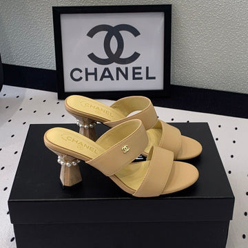 Mule Sandal 70 Beige Velvet Lambskin