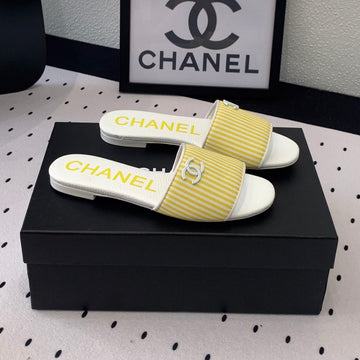 Mule Sandal Striped Yellow White