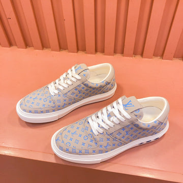 LV Trainer Sneaker In Camel Beige Monogram Calfskin