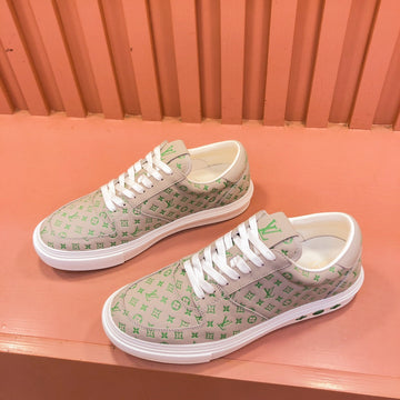 LV Trainer Sneaker In Tan Beige Monogram Calfskin