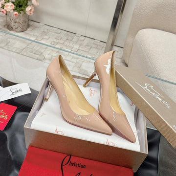 Cl 25S Scepter Pumps 85MM Beige Patent Leather 446633
