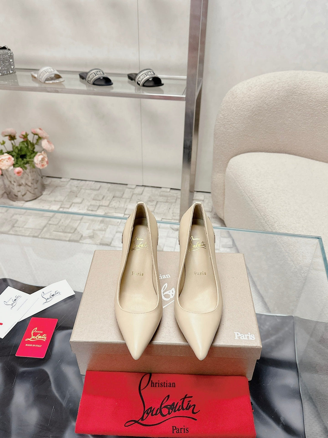 Cl 25S Ginko Pumps 85MM Beige Cowhide& Sheepskin 446639