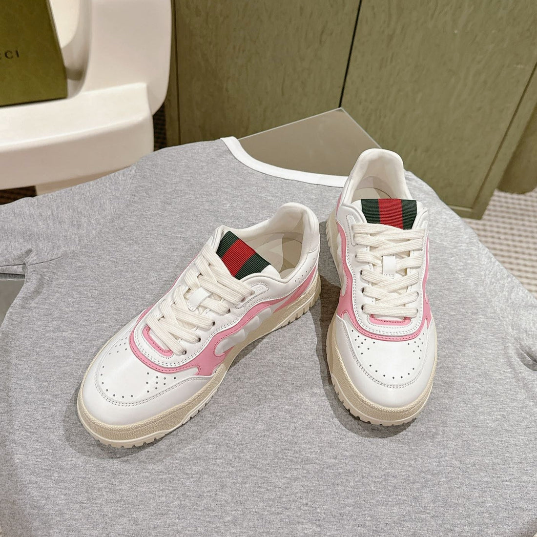 GG Retro Sneakers White Pink