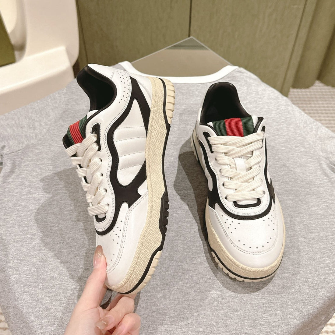 GG Retro Sneakers White Black