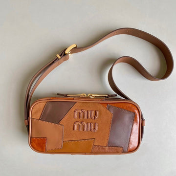 Hobo 24 Bag In Cognac Leather Patchwork