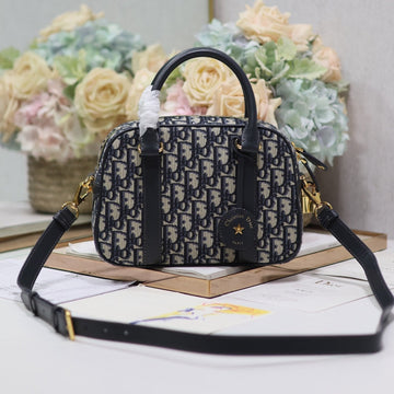 Small 25 D-Vibe Bowling Bag In Blue Monogram Oblique Jacquard