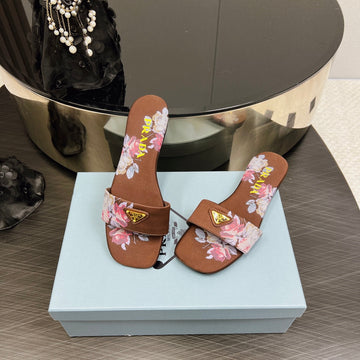 Pra Printed Slides Slippers Cinnamon Satin