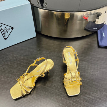 Pra Heeled Sandals Metallic Gold Lambskin