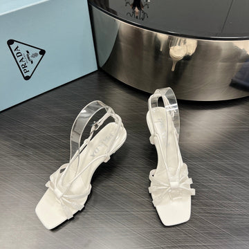 Pra Heeled Sandals White Lambskin