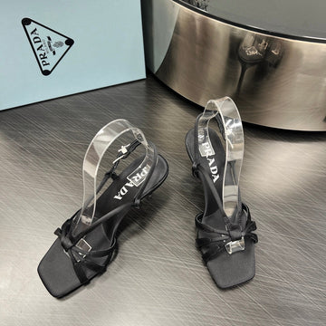 Pra Heeled Sandals Black Satin