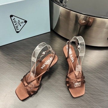 Pra Heeled Sandals Cinnamon Satin