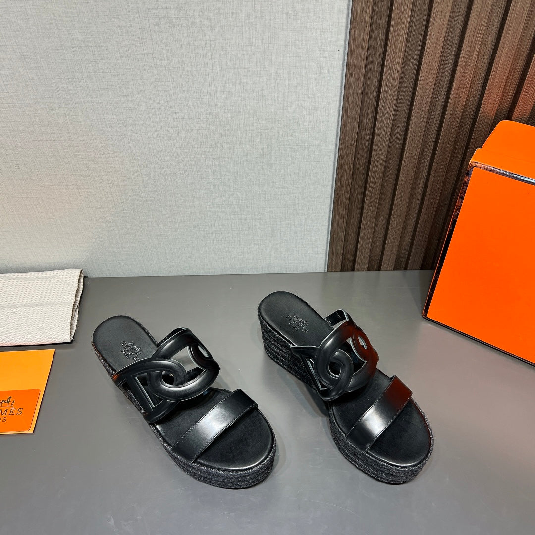 Ithea 80 Espadrille Black Calfskin