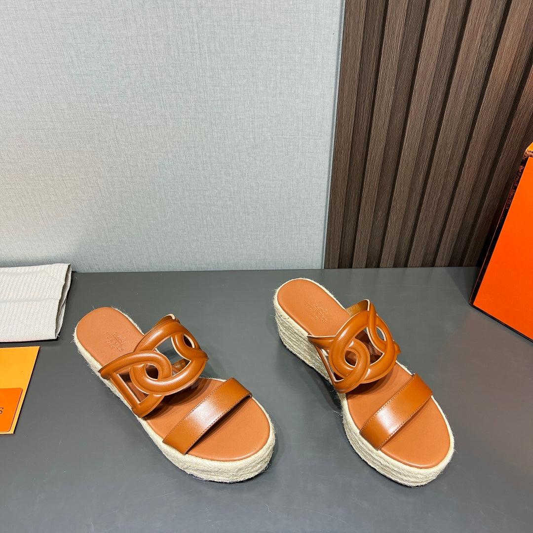 Ithea 80 Espadrille Caramel Calfskin
