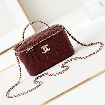 24A Vanity 17 Burgundy Lambskin Gold Hardware