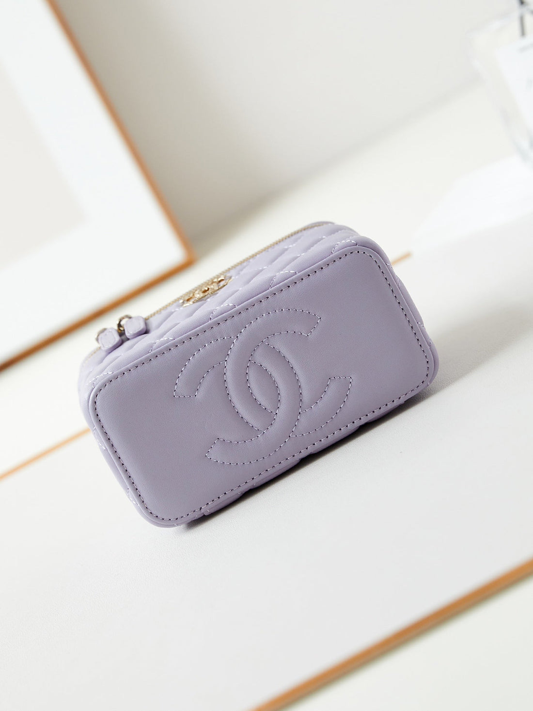 24A Vanity 17 Violet Lambskin Gold Hardware